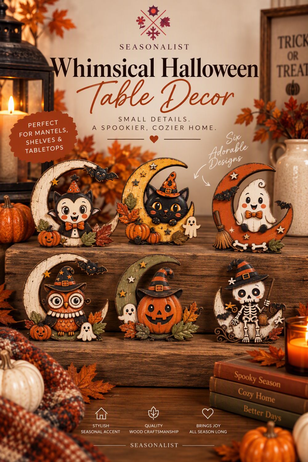Whimsical Halloween Wooden Table Decor Ideas for a Cozy Autumn Home