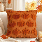 Cozy Soft Pumpkin Patch Textured Accent Pillow Orange