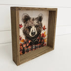 Fall Flannel Woodland Animals - Wood Signs for Autumn Vibe