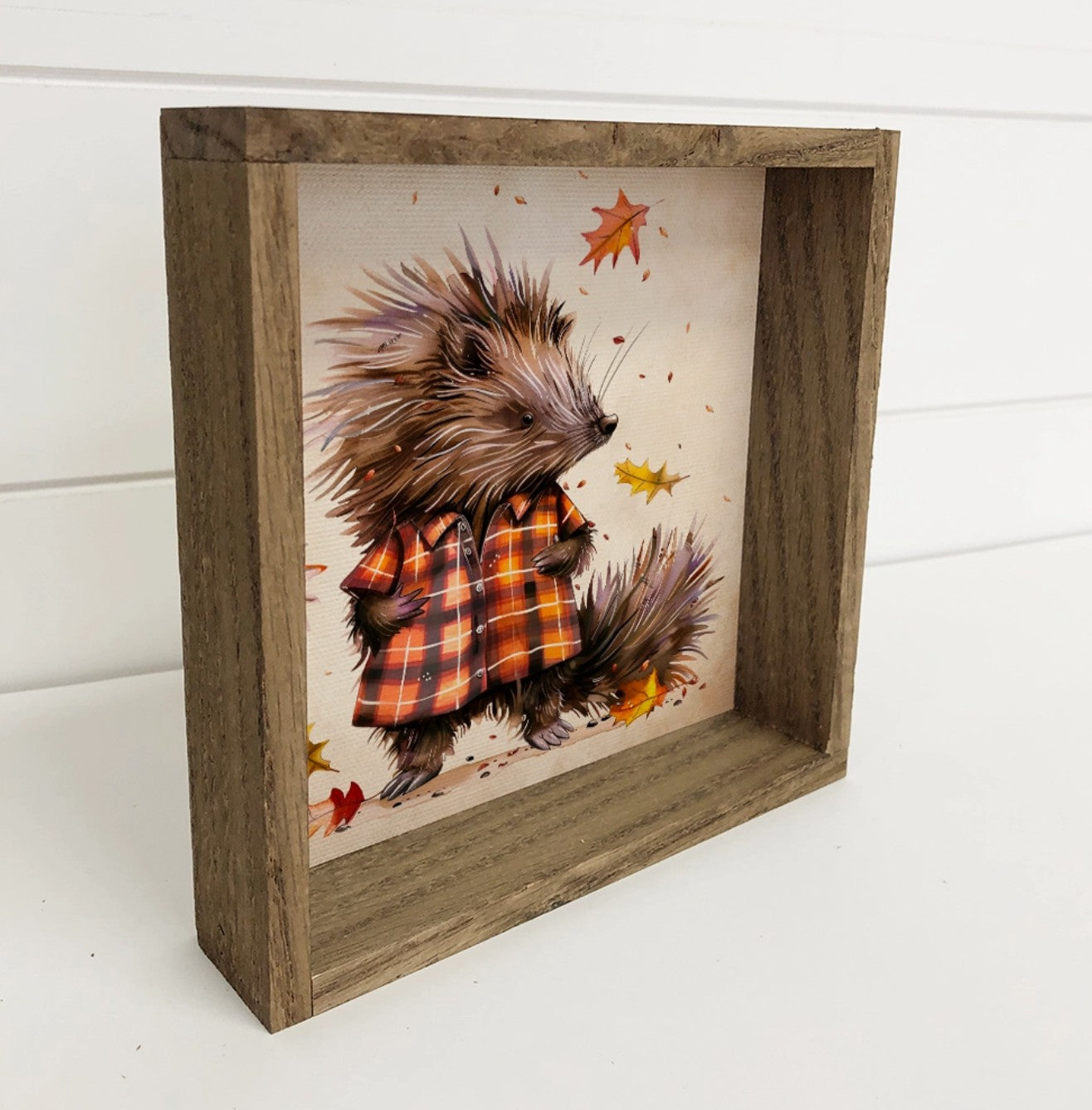 Fall Flannel Woodland Animals - Wood Signs for Autumn Vibe