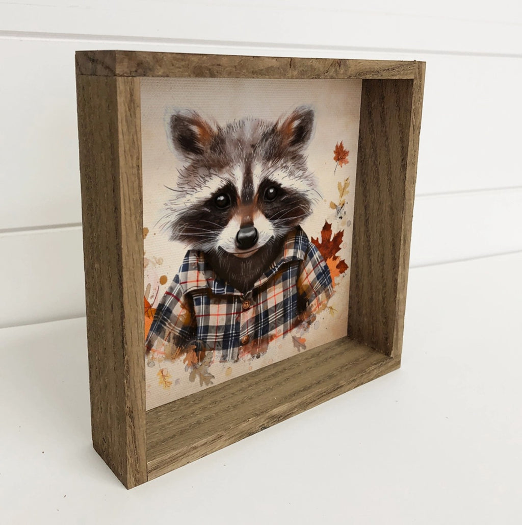 Fall Flannel Woodland Animals - Wood Signs for Autumn Vibe