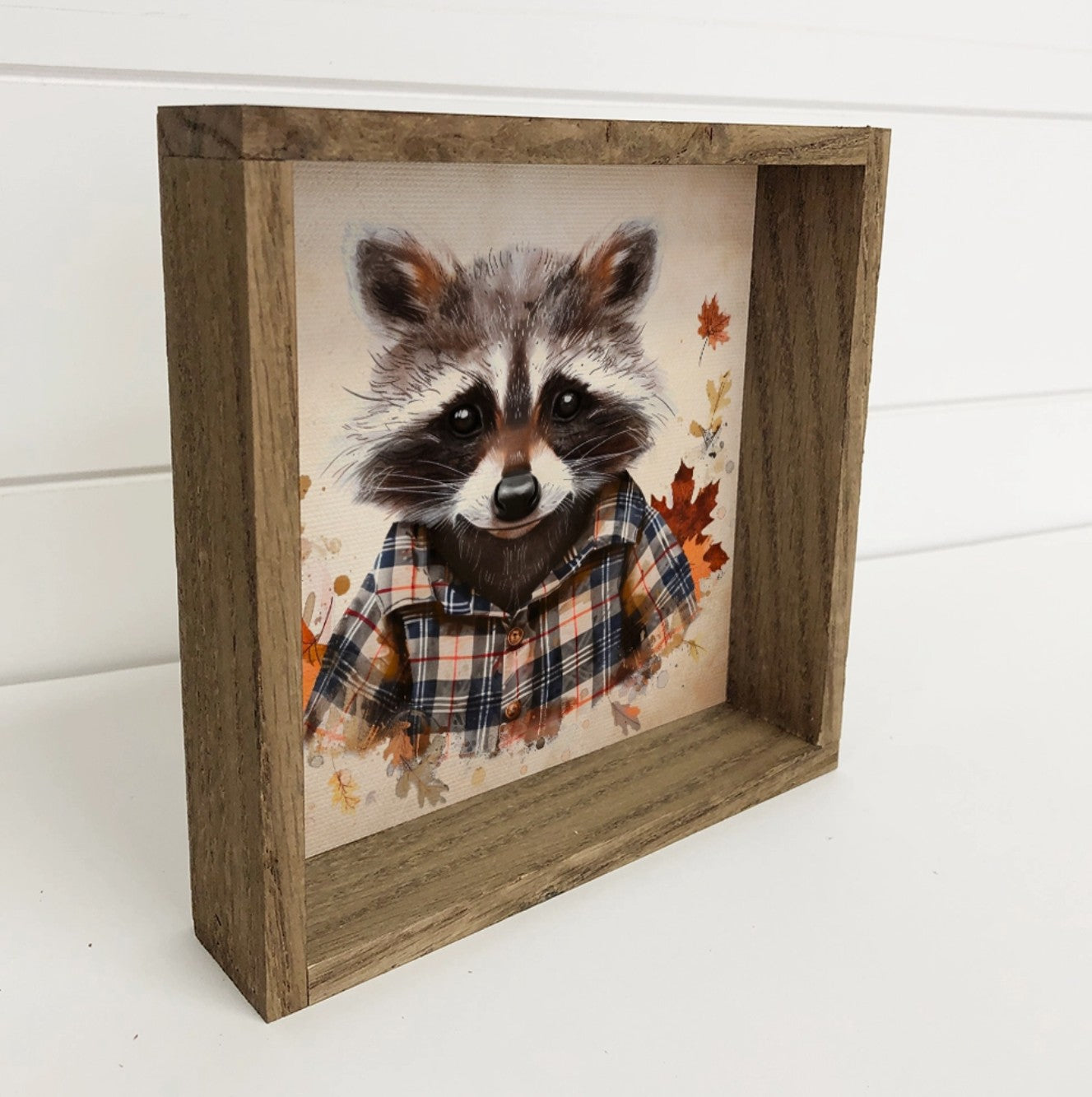 Fall Flannel Woodland Animals - Wood Signs for Autumn Vibe