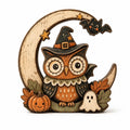 Whimsical Halloween Wooden Table Decor Display - Owl