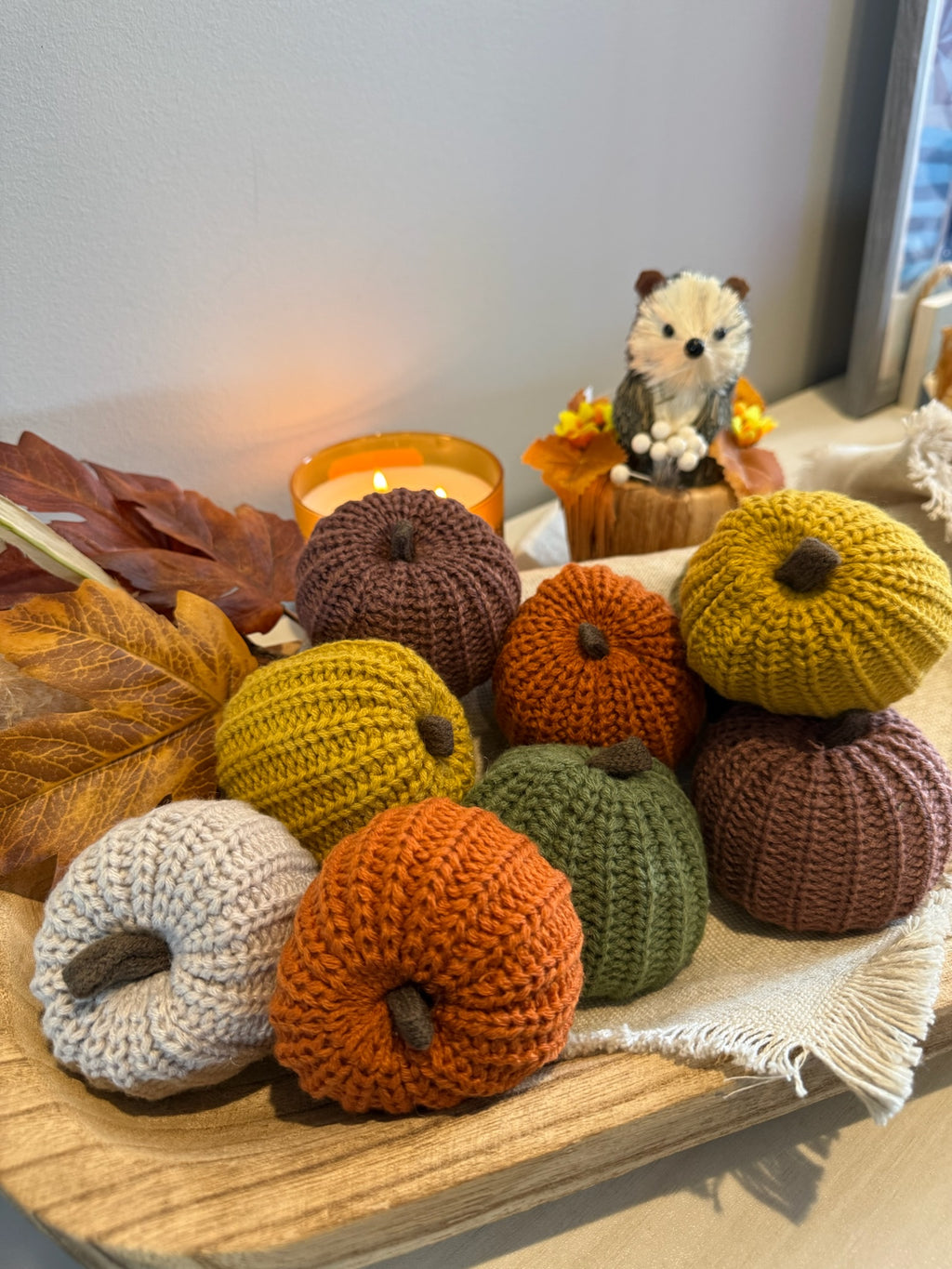 Adorable Knit Pumpkins for Fall Decorating