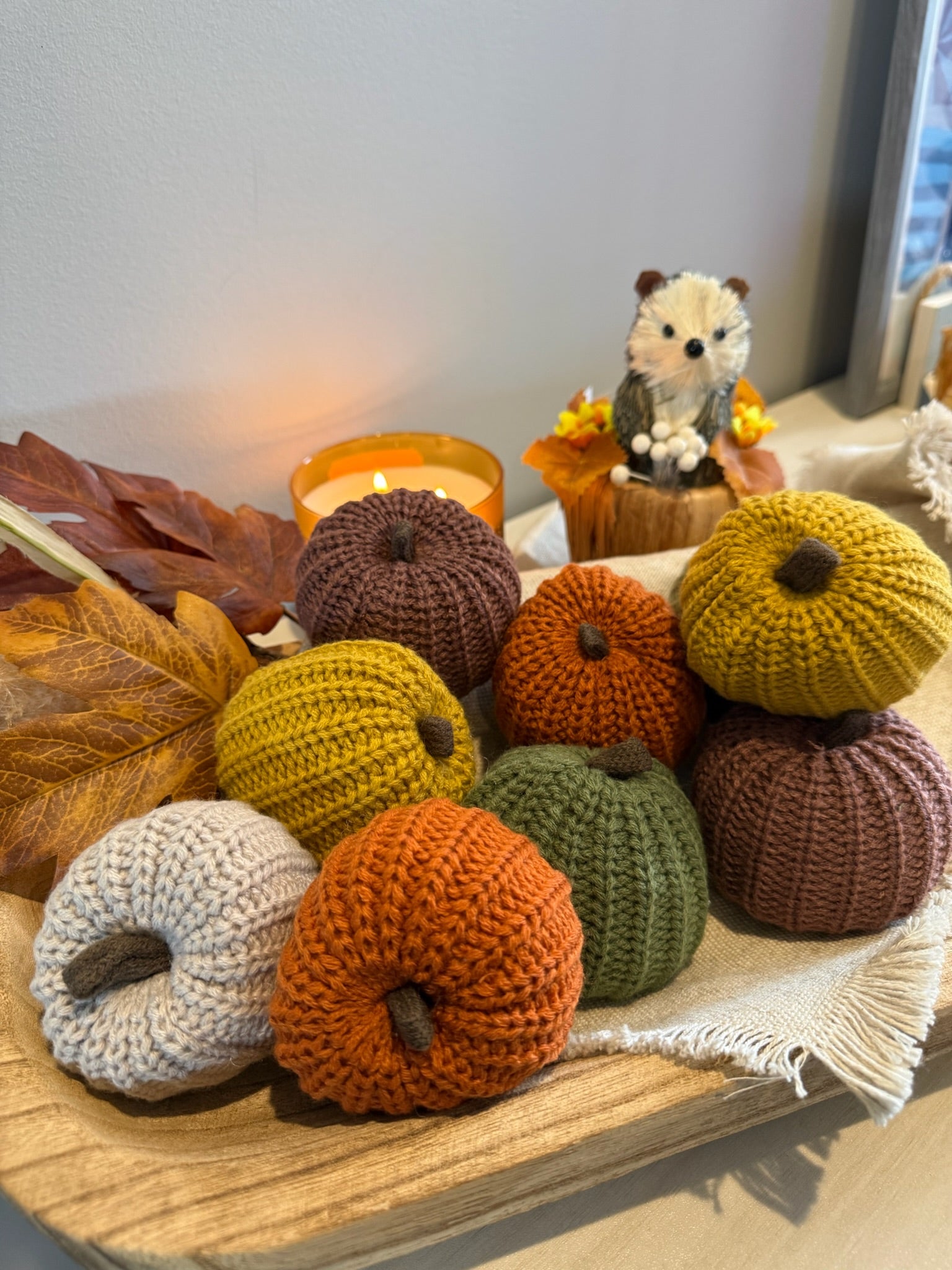Adorable Knit Pumpkins for Fall Decorating