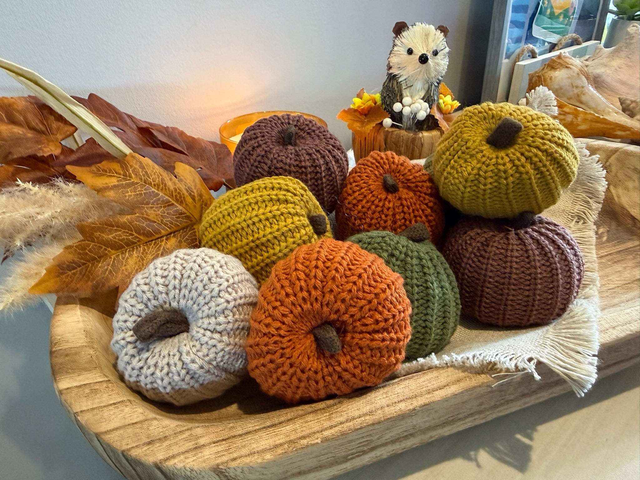 Adorable Knit Pumpkins for Fall Decorating