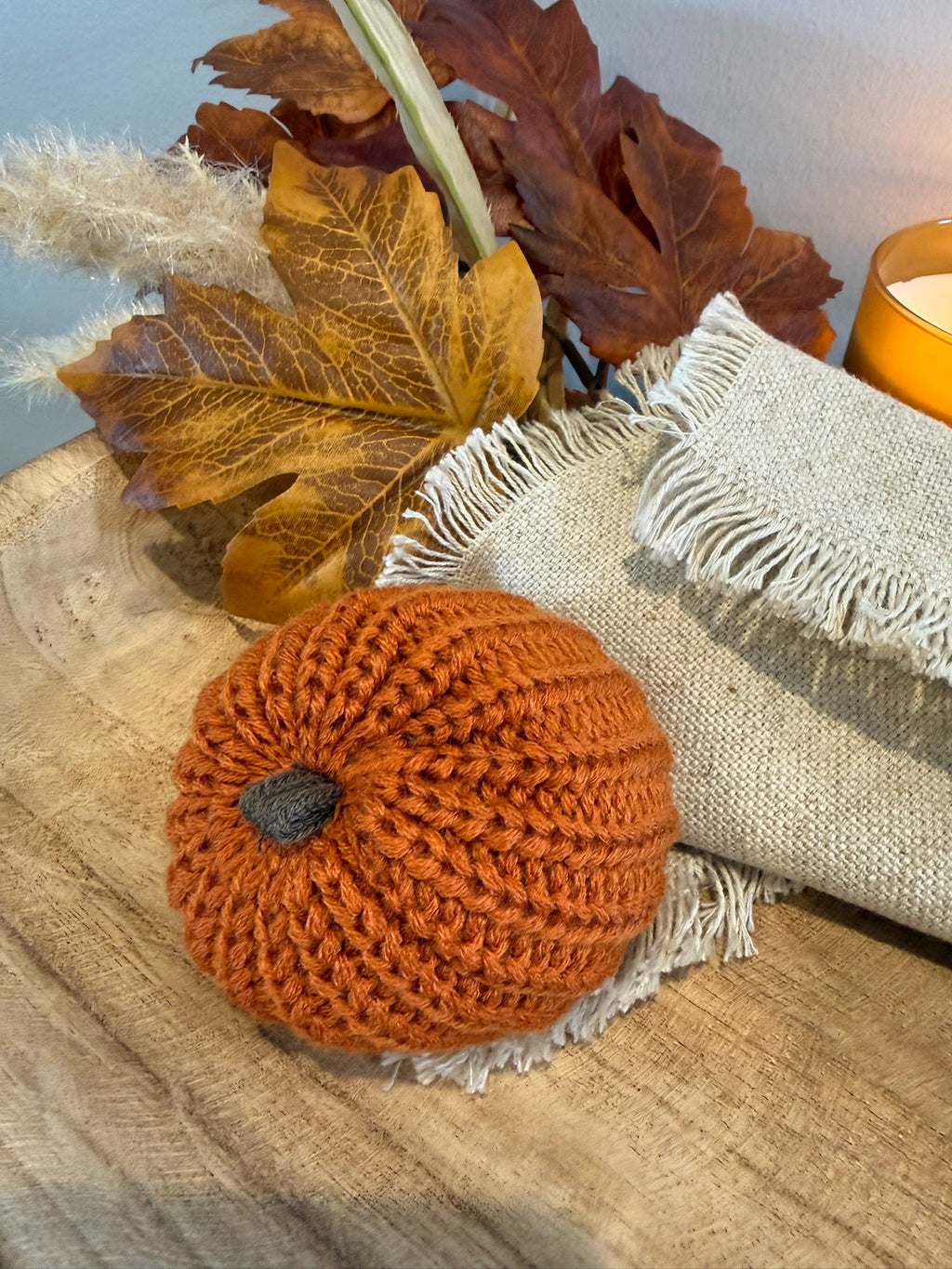 Adorable Knit Pumpkins for Fall Decorating
